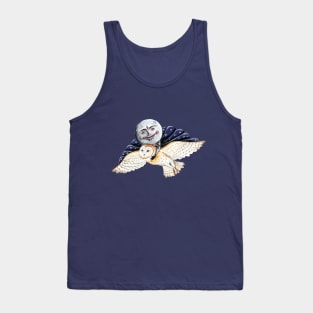 Moon man and the flying owl Tank Top